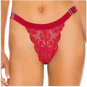 We Are HAH Red Siren Gettin' Cheeky Panty Adjustable Waist Lace Panties, M/L